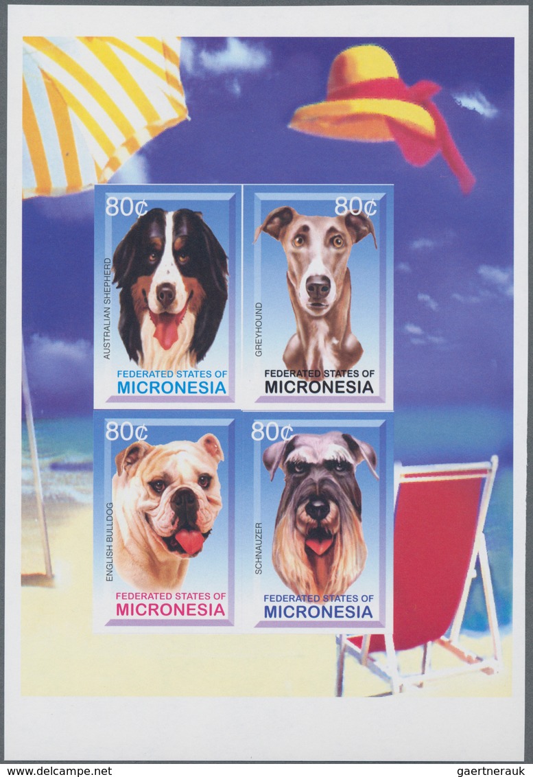 Thematik: Tiere-Hunde / Animals-dogs: 2003, MICRONESIA: Dogs Complete Set Of Four In An IMPERFORATE - Honden