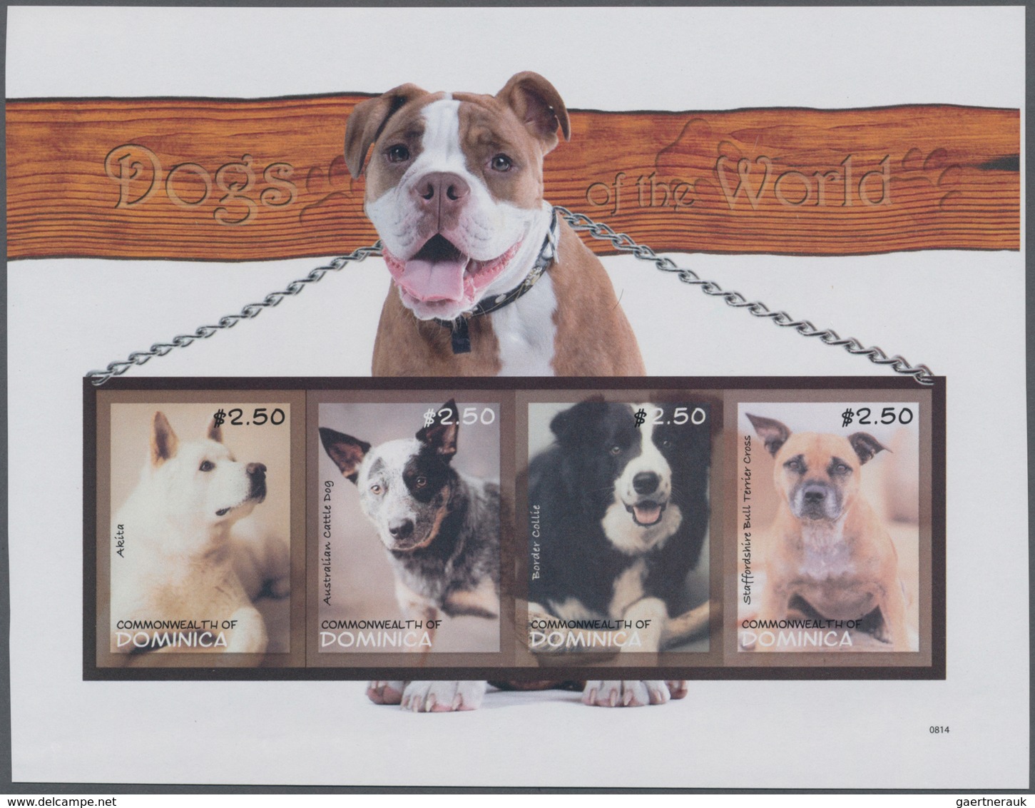 Thematik: Tiere-Hunde / Animals-dogs: 2008, DOMINICA: Dogs Set Of Four In An IMPERFORATE Sheetlet Wi - Honden