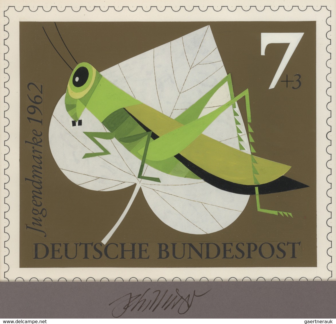 Thematik: Tiere-Insekten / Animals-insects: 1962, Bund, Nicht Angenommener Künstlerentwurf (21x17) V - Sonstige & Ohne Zuordnung