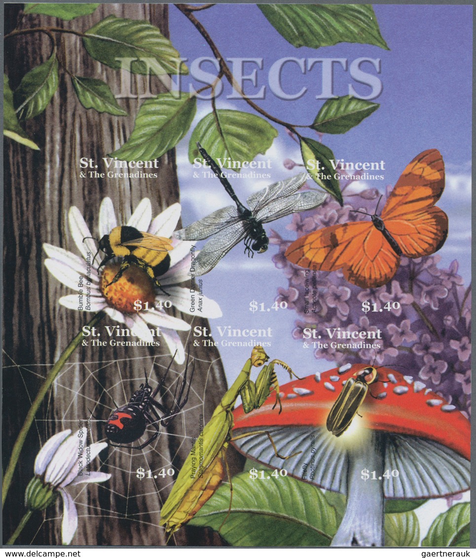 Thematik: Tiere-Insekten / Animals-insects: 2001, St. Vincent. Imperforate Miniature Sheet Of 6 For - Sonstige & Ohne Zuordnung