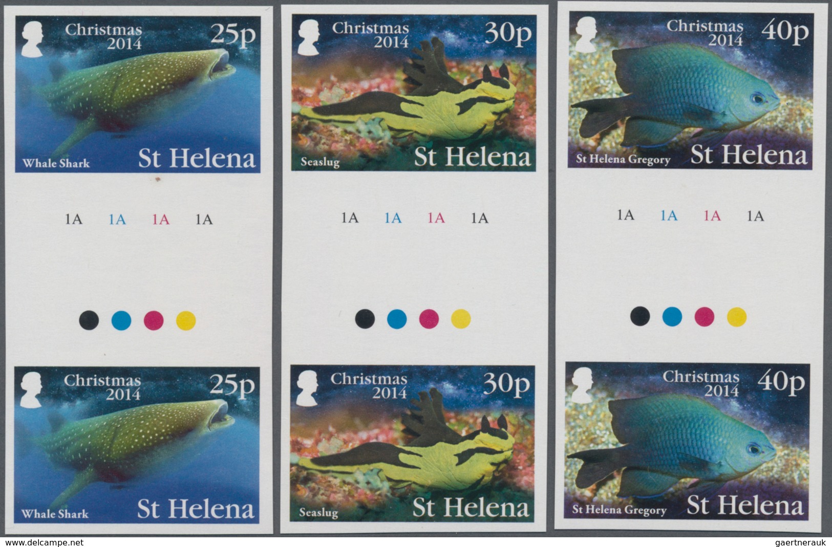 Thematik: Tiere-Meerestiere / Animals-sea Animals: 2014, ST. HELENA: Christmas 'Sea-animals' (Whale - Maritiem Leven
