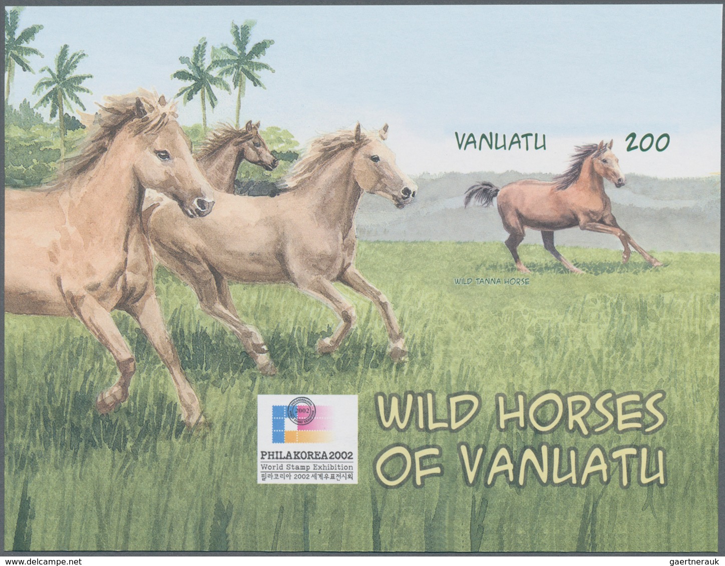 Thematik: Tiere-Pferde / Animals-horses: 2002, Vanuatu. Imperforate Souvenir Sheet Of 1 For The "Hor - Paarden