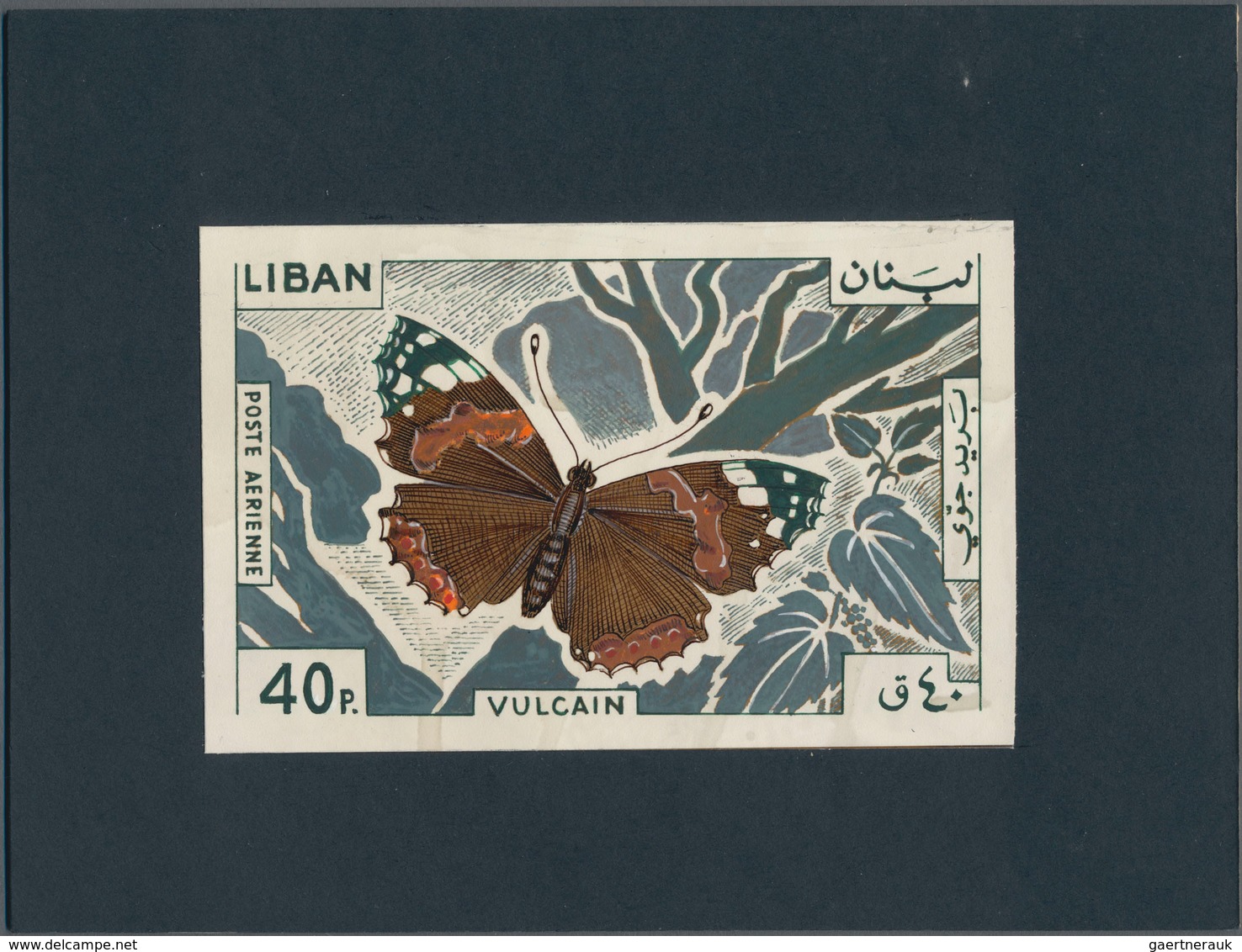 Thematik: Tiere-Schmetterlinge / Animals-butterflies: 1965, Libanon, Issue Butterflys, Artist Drawin - Schmetterlinge