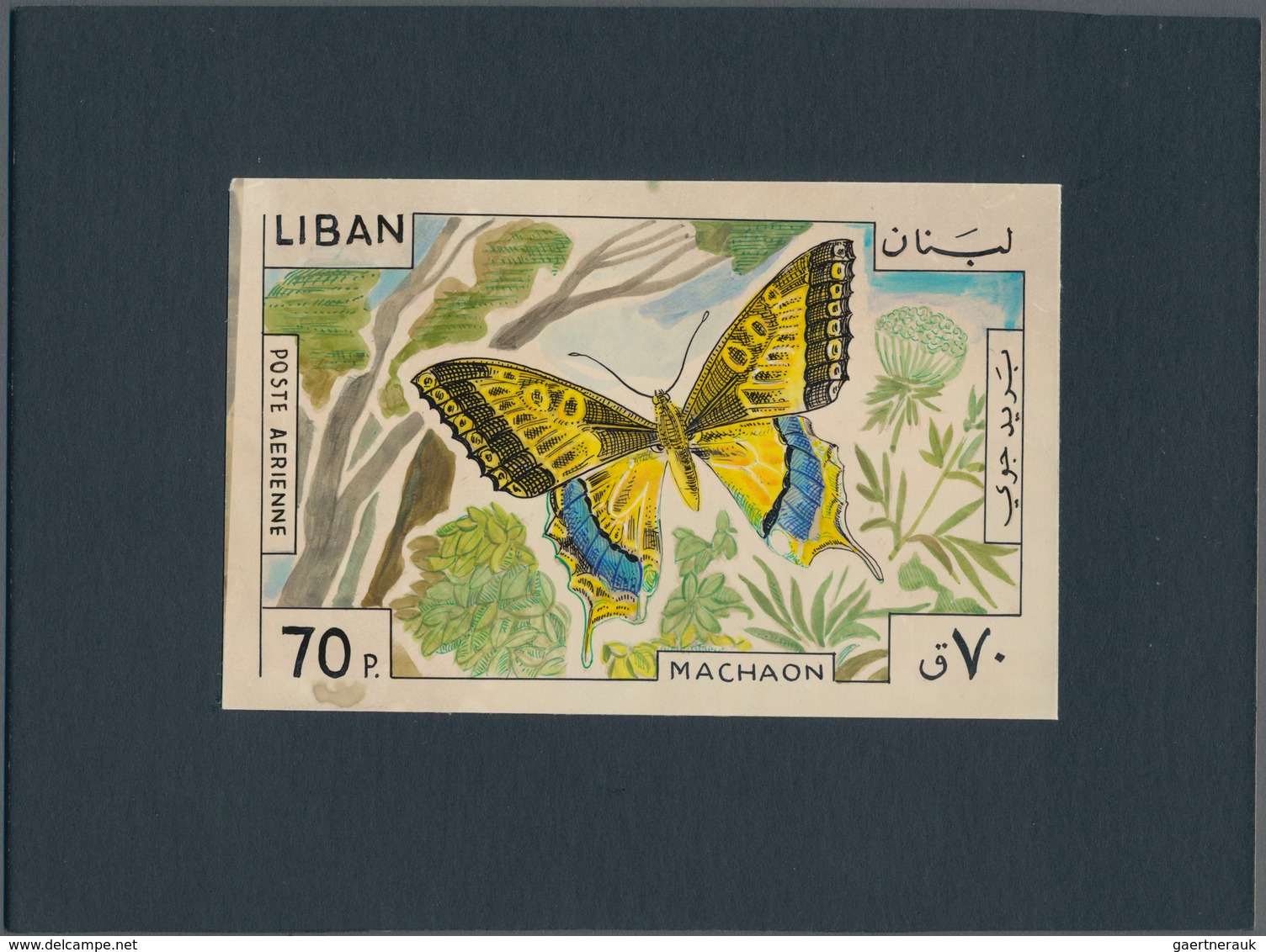 Thematik: Tiere-Schmetterlinge / Animals-butterflies: 1965, Libanon, Issue Butterflys, Artist Drawin - Schmetterlinge