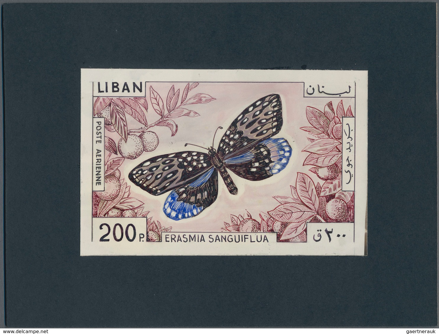 Thematik: Tiere-Schmetterlinge / Animals-butterflies: 1965, Libanon, Issue Butterflys, Artist Drawin - Schmetterlinge