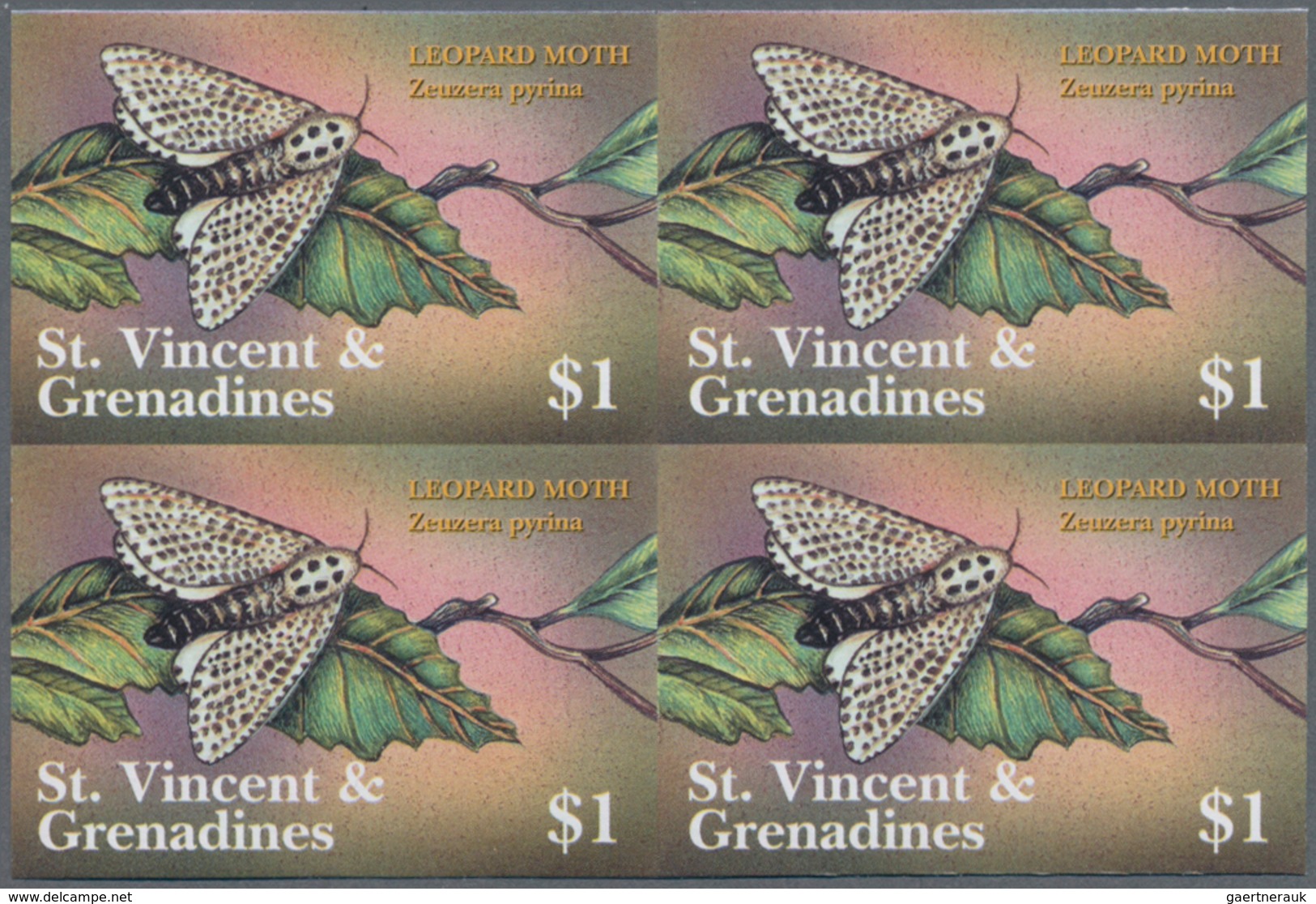 Thematik: Tiere-Schmetterlinge / Animals-butterflies: 2001, St. Vincent. Imperforate Block Of 4 For - Vlinders