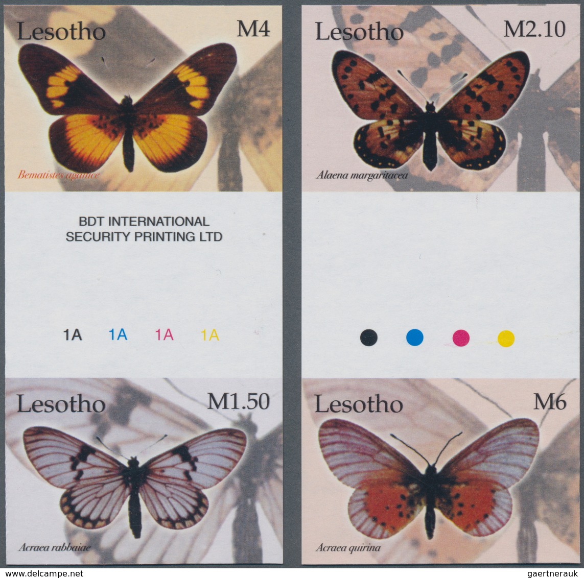 Thematik: Tiere-Schmetterlinge / Animals-butterflies: 2004, Lesotho. Complete Set "Butterflies" In 2 - Vlinders