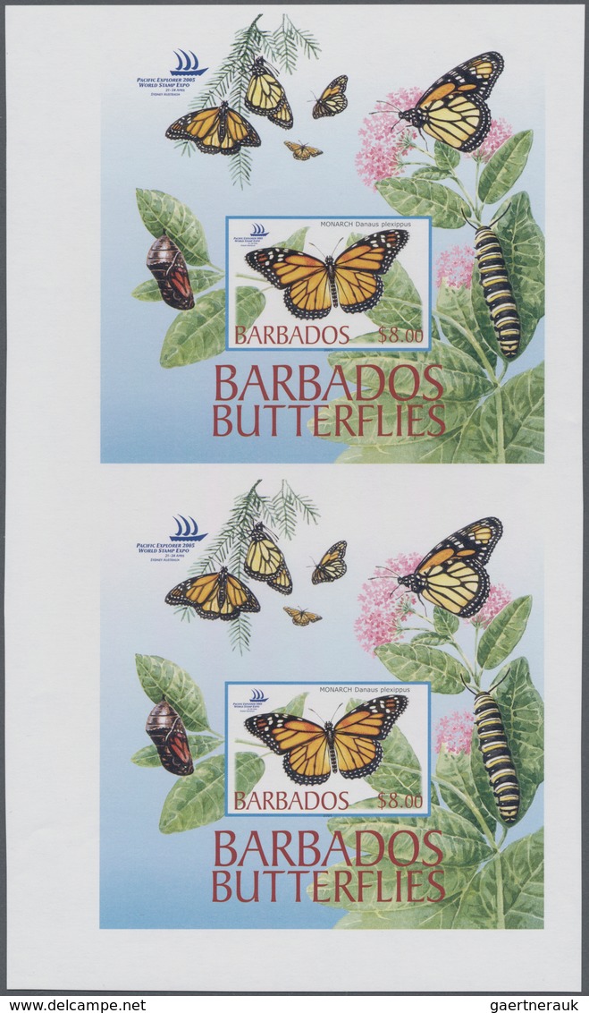 Thematik: Tiere-Schmetterlinge / Animals-butterflies: 2005, BARBADOS: Butterflies Complete Set Of Fo - Vlinders