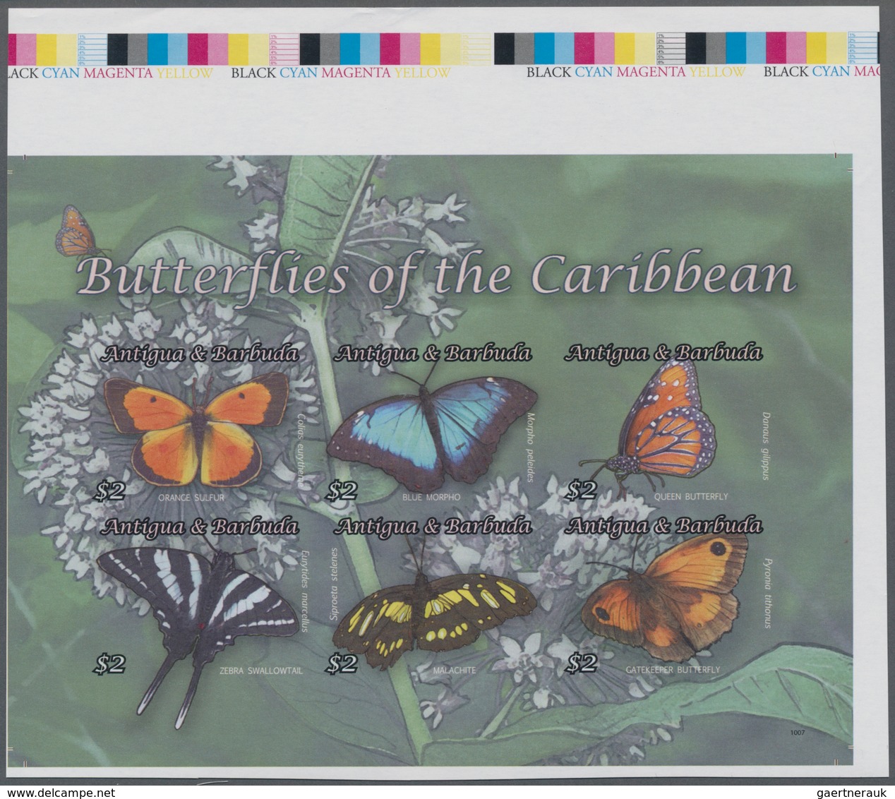 Thematik: Tiere-Schmetterlinge / Animals-butterflies: 2010, ANTIGUA & BARBUDA: Butterflies Set Of Si - Vlinders