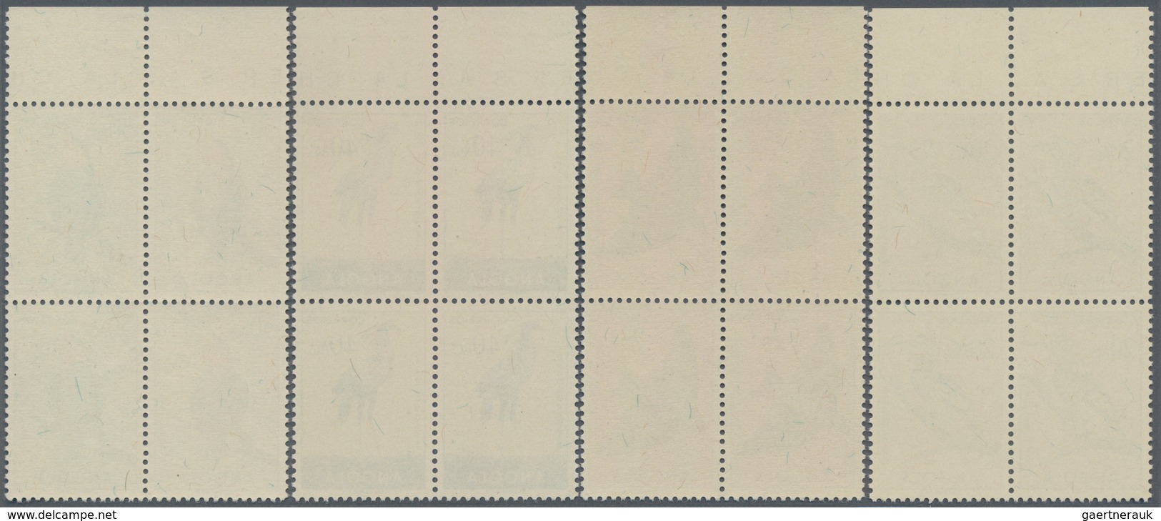 Thematik: Tiere-Vögel / animals-birds: 1951, birds, cpl. set 24 in margin blocks of four, mint never