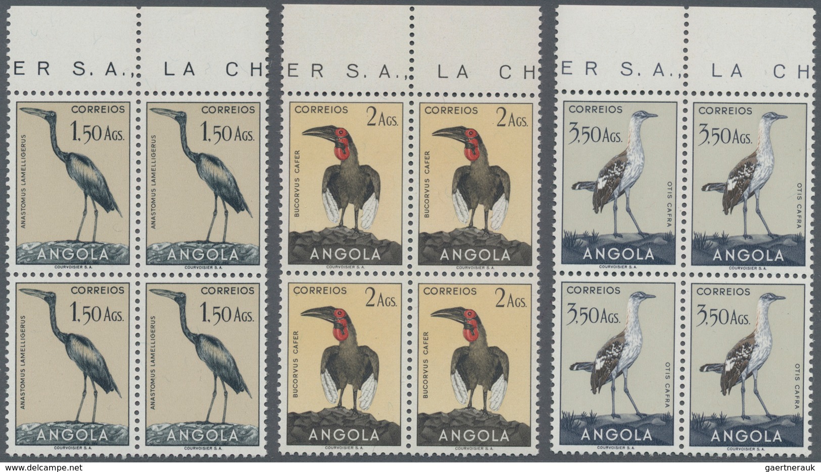 Thematik: Tiere-Vögel / animals-birds: 1951, birds, cpl. set 24 in margin blocks of four, mint never