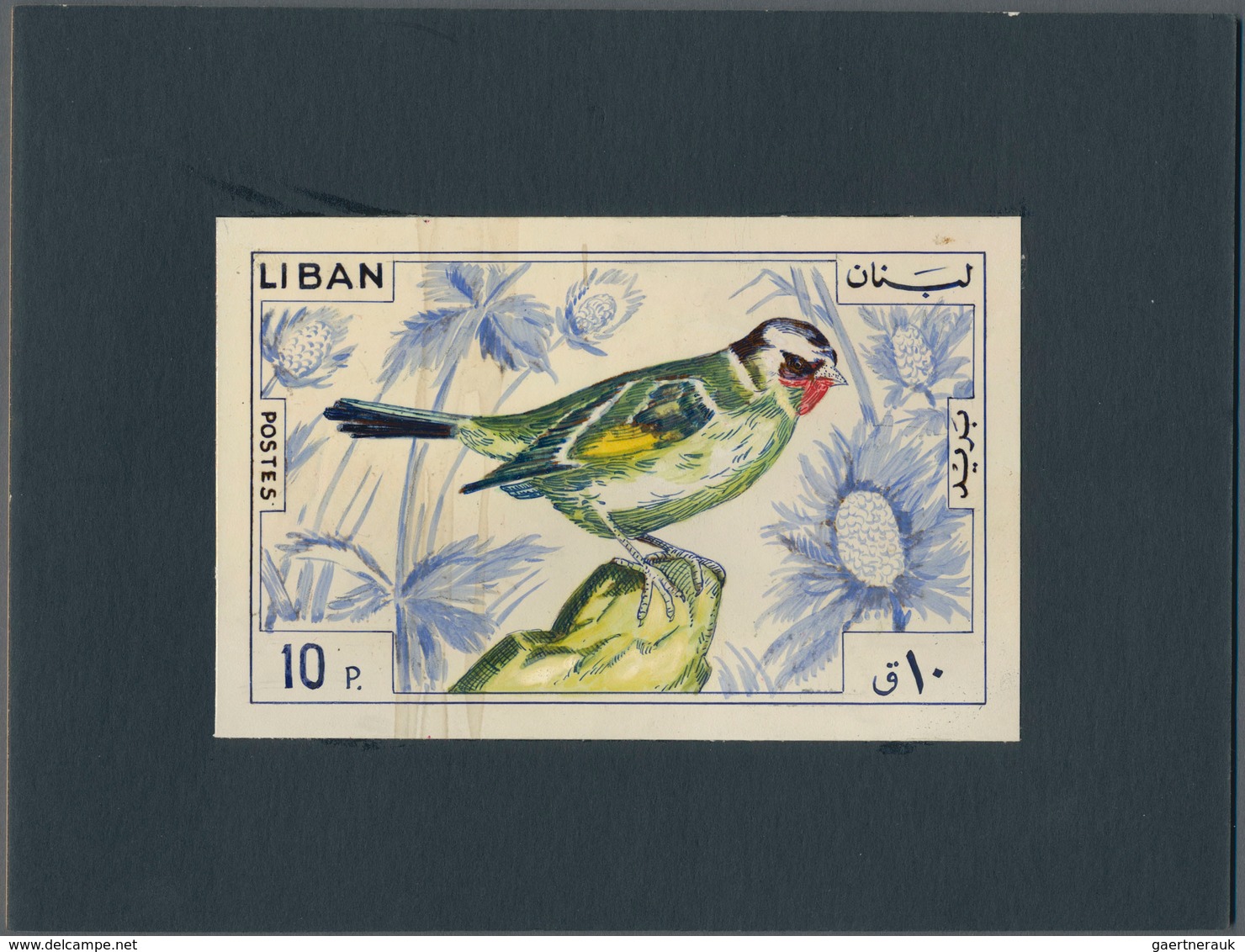 Thematik: Tiere-Vögel / Animals-birds: 1965, Libanon, Issue Birds, Artist Drawing (135x88) 10 Pia.go - Sonstige & Ohne Zuordnung