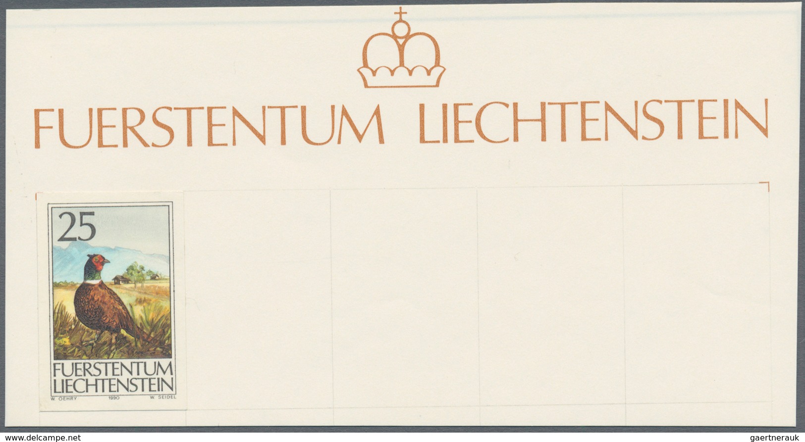 Thematik: Tiere-Vögel / Animals-birds: 1990, Liechtenstein. Hunting. Complete IMPERFORATE Set (3 Val - Other & Unclassified