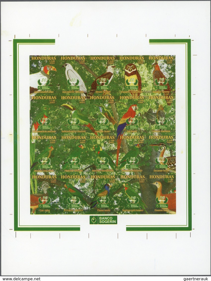 Thematik: Tiere-Vögel / Animals-birds: 1999, Honduras, DOMESTIC BIRDS, Imperforate Proof Sheet Of 20 - Sonstige & Ohne Zuordnung