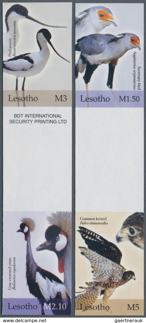 Thematik: Tiere-Vögel / Animals-birds: 2004, Lesotho. Complete Birds Set In 2 Vertical Gutter Pairs - Andere & Zonder Classificatie