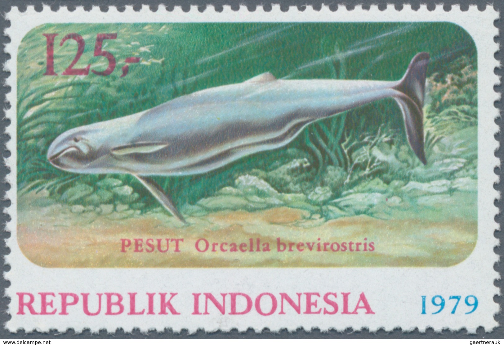 Thematik: Tiere-Meeressäuger (u.a. Wale) / Animals-aquatic Mammals: 1979, Indonesia. Artist's Color - Other & Unclassified