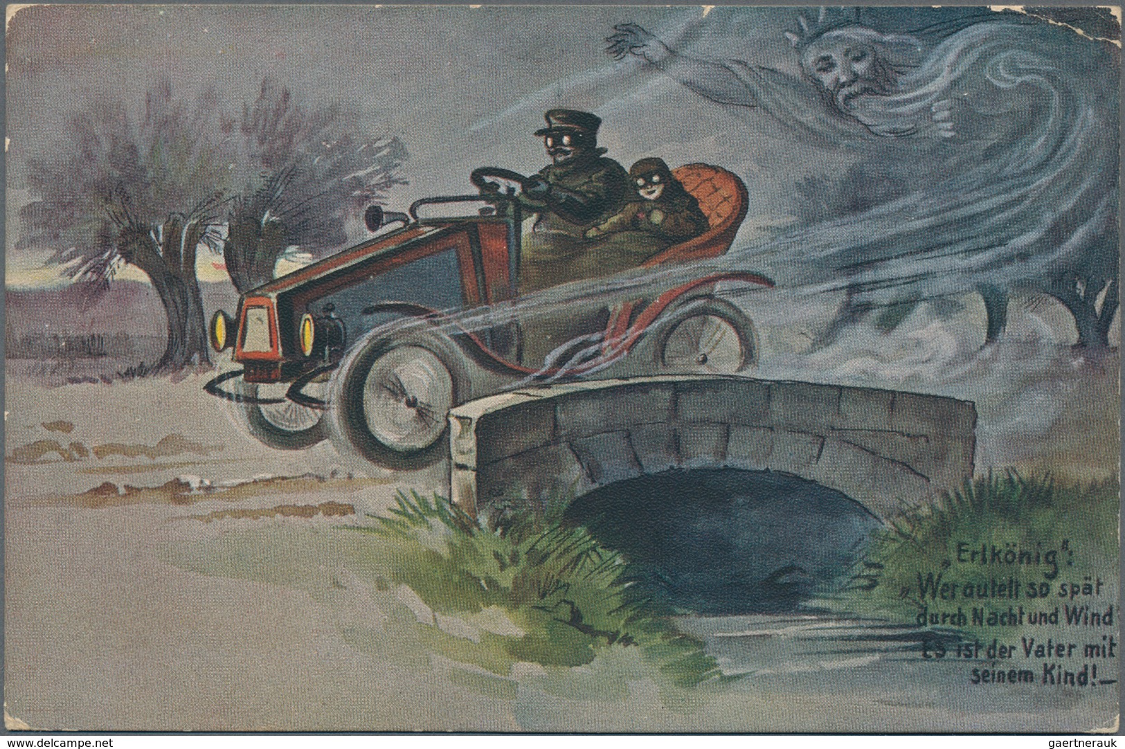 Thematik: Verkehr-Auto / Traffic-car: 1906, German Reich. Private Postcard 2p Germania "Automobile J - Auto's