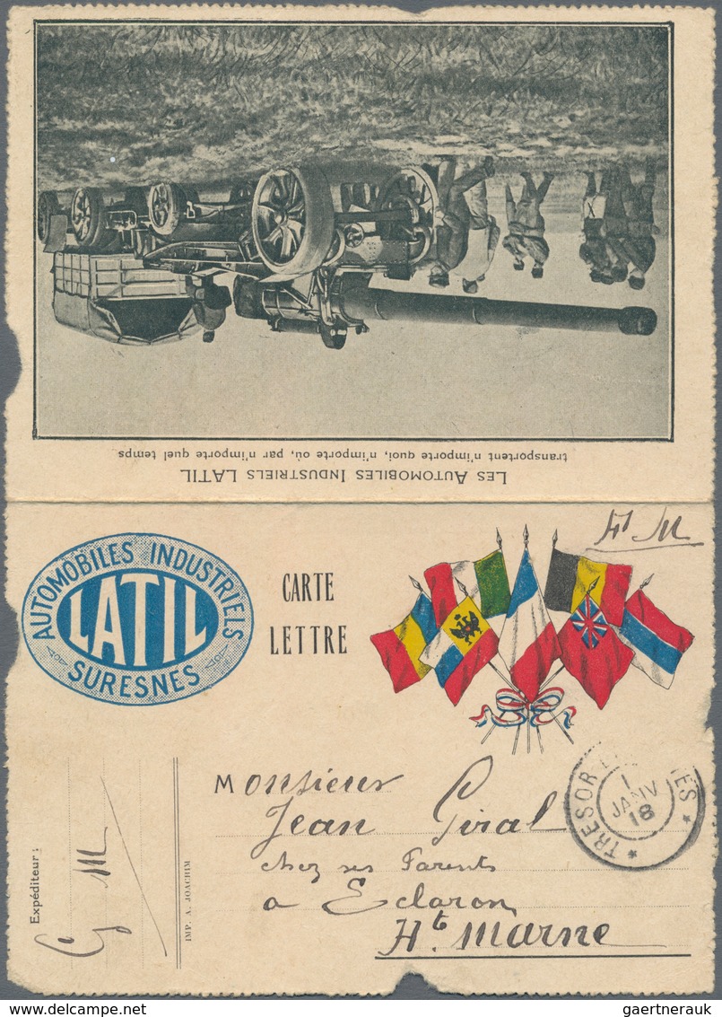 Thematik: Verkehr-Auto / Traffic-car: 1918, France. Postage-free Soldier Correspondence Card With Im - Cars