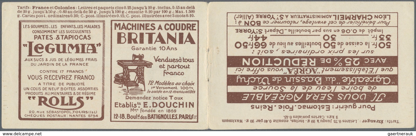 Thematik: Verkehr-Auto / Traffic-car: 1922 (approx), France. Unclamped Stamp Booklet "Bisquit 4 Fois - Autos