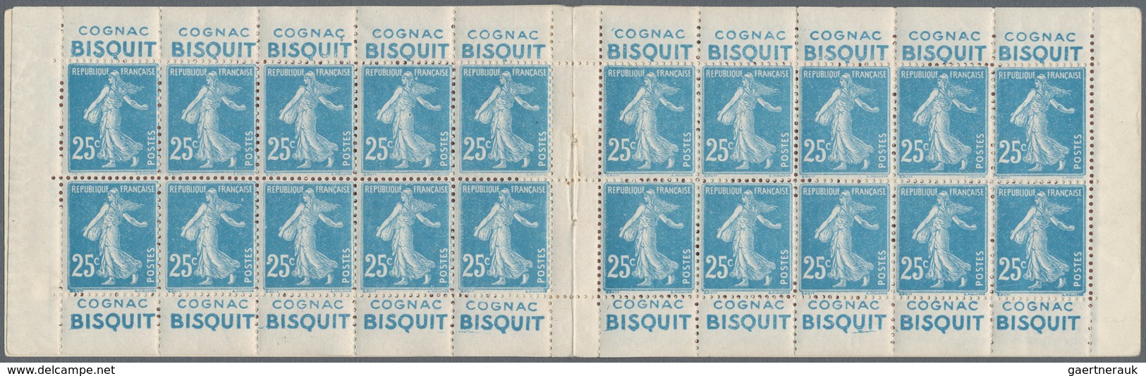 Thematik: Verkehr-Auto / Traffic-car: 1922 (approx), France. Unclamped Stamp Booklet "Bisquit 4 Fois - Auto's