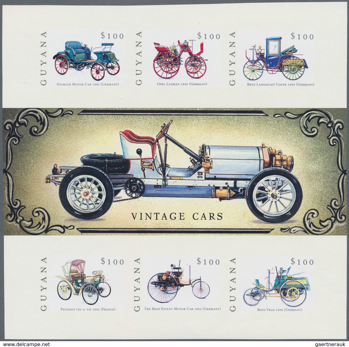 Thematik: Verkehr-Auto / Traffic-car: 2000, GUYANA: Oldtimer (1886 To 1910) Complete Set Of Twelve S - Autos