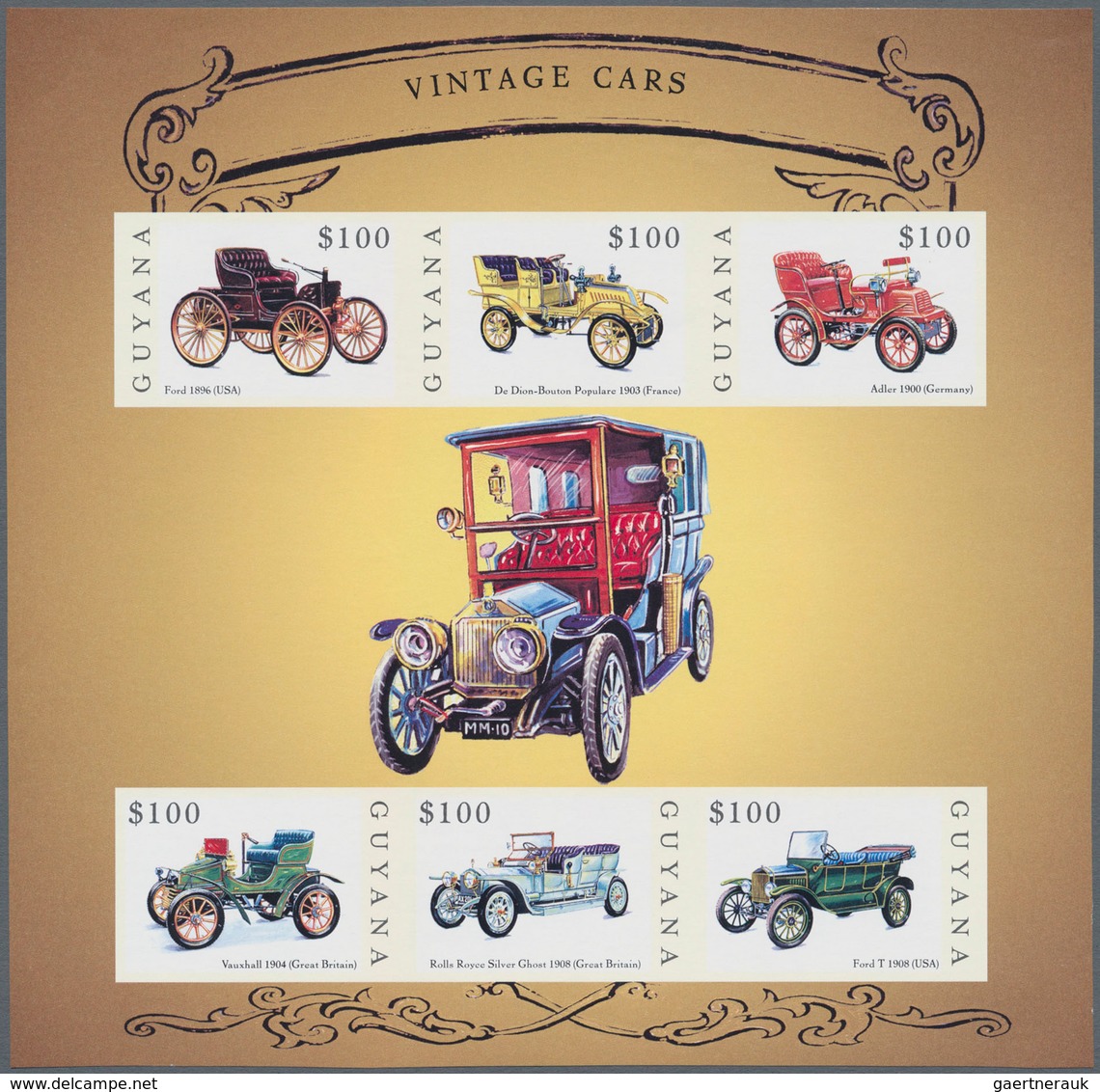 Thematik: Verkehr-Auto / Traffic-car: 2000, GUYANA: Oldtimer (1886 To 1910) Complete Set Of Twelve S - Autos