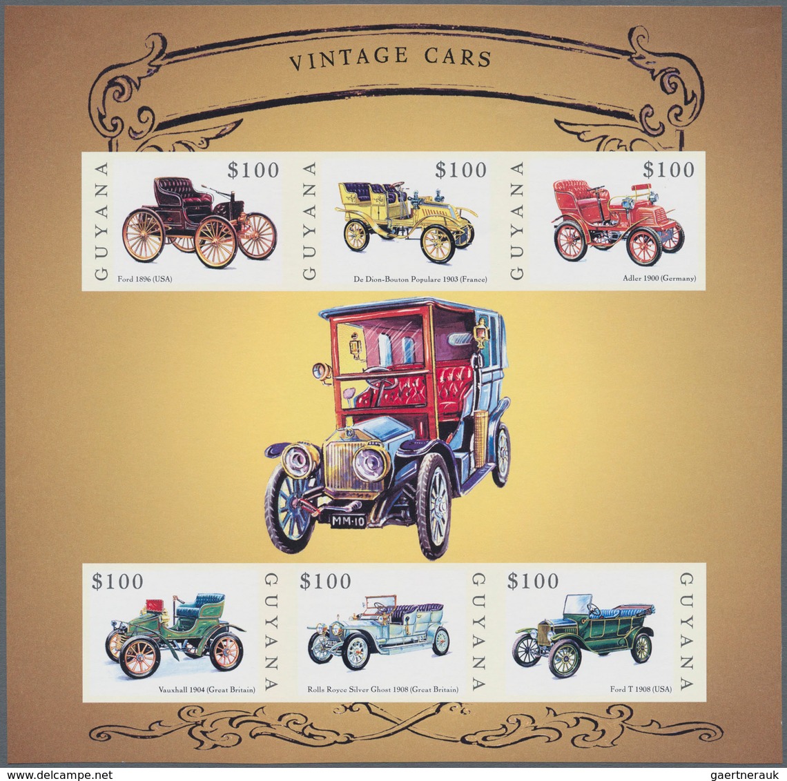 Thematik: Verkehr-Auto / Traffic-car: 2000, GUYANA: Oldtimer (1886 To 1910) Complete Set Of Twelve S - Cars
