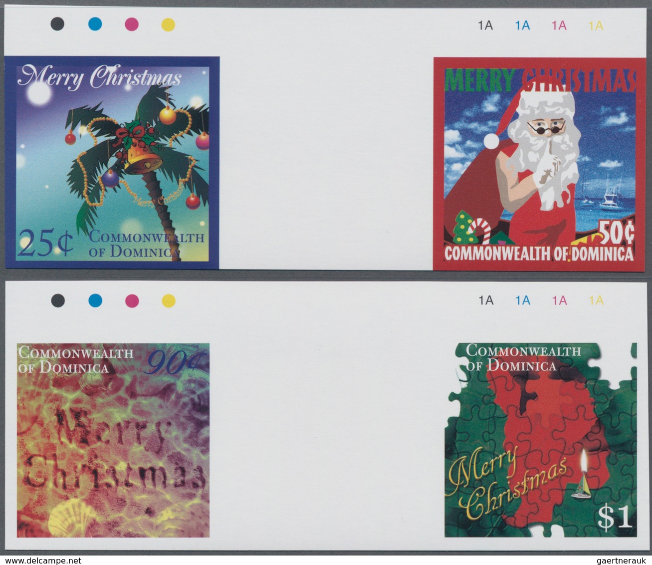 Thematik: Weihnachten / Christmas: 2007, DOMINICA: Christmas Complete Set Of Four In Two IMPERFORATE - Kerstmis