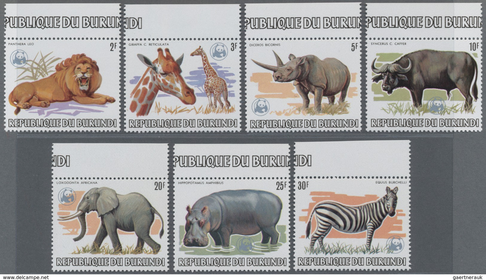 Thematik: WWF: 1983, BURUNDI: African Wildlife Complete Set Of 13 From 2fr. To 85fr. (Lion, Giraffe, - Sonstige & Ohne Zuordnung