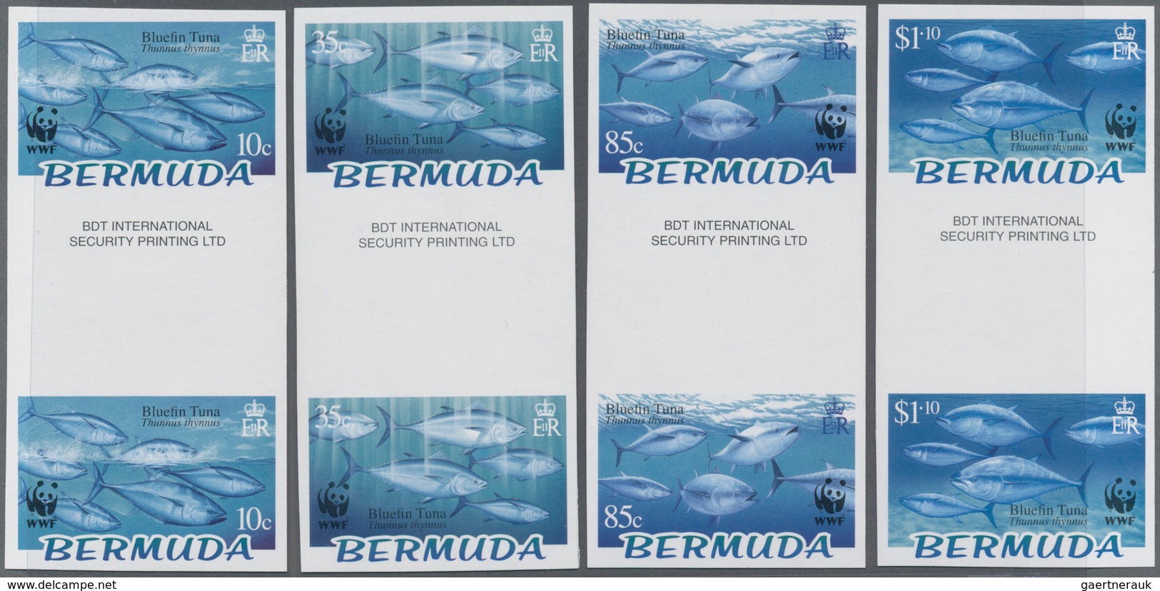 Thematik: WWF: 2004, BERMUDA: WWF Bluefin Tuna (Thunnus Thynnus) Complete Set Of Four In Vertical IM - Autres & Non Classés