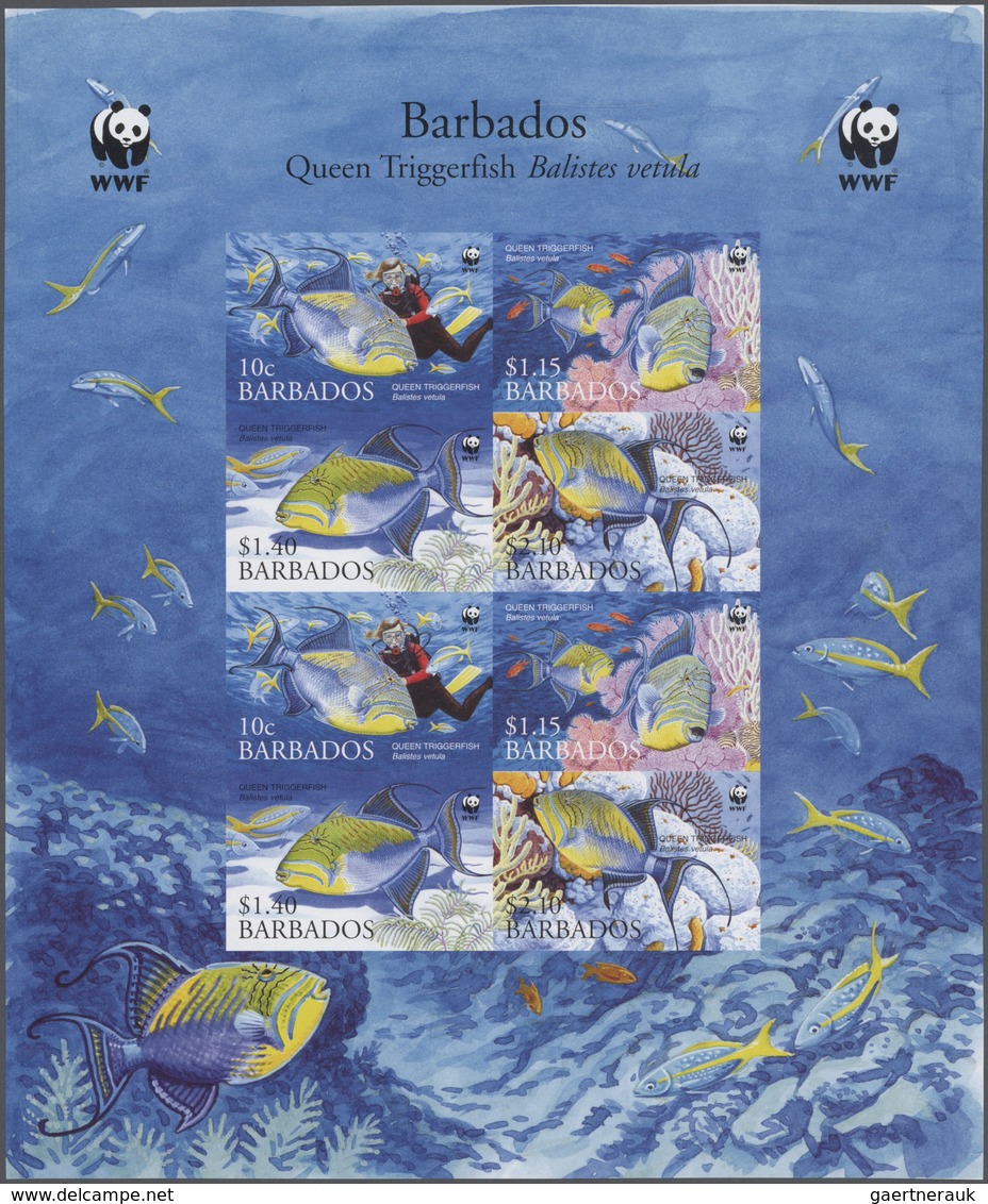 Thematik: WWF: 2006, BARBADOS: WWF 'Queen Triggerfish (Balistes Vetula)' In A Perforate And IMPERFOR - Andere & Zonder Classificatie