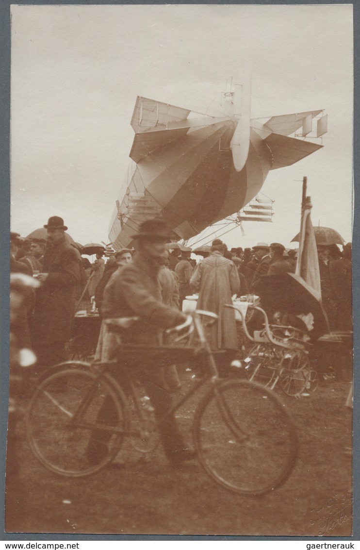 Thematik: Zeppelin / Zeppelin: 1909. Group Of Five Photographs, All Pictured Front And Back, From Th - Zeppelins