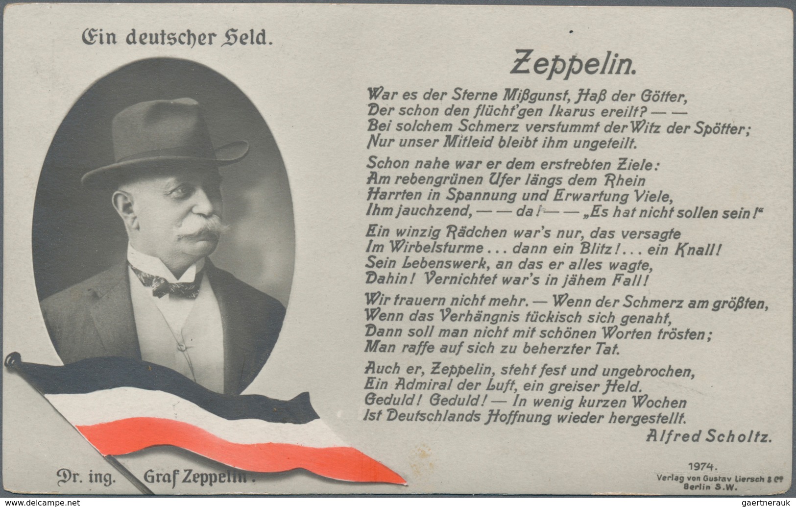 Thematik: Zeppelin / Zeppelin: 1930 (ca.), German Reich. Private Postcard 3 Pf Ebert "Zeppelin - Ein - Zeppelins