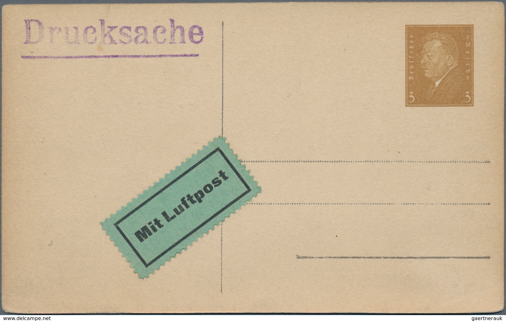 Thematik: Zeppelin / Zeppelin: 1930 (ca.), German Reich. Private Postcard 3 Pf Ebert "Zeppelin - Ein - Zeppeline