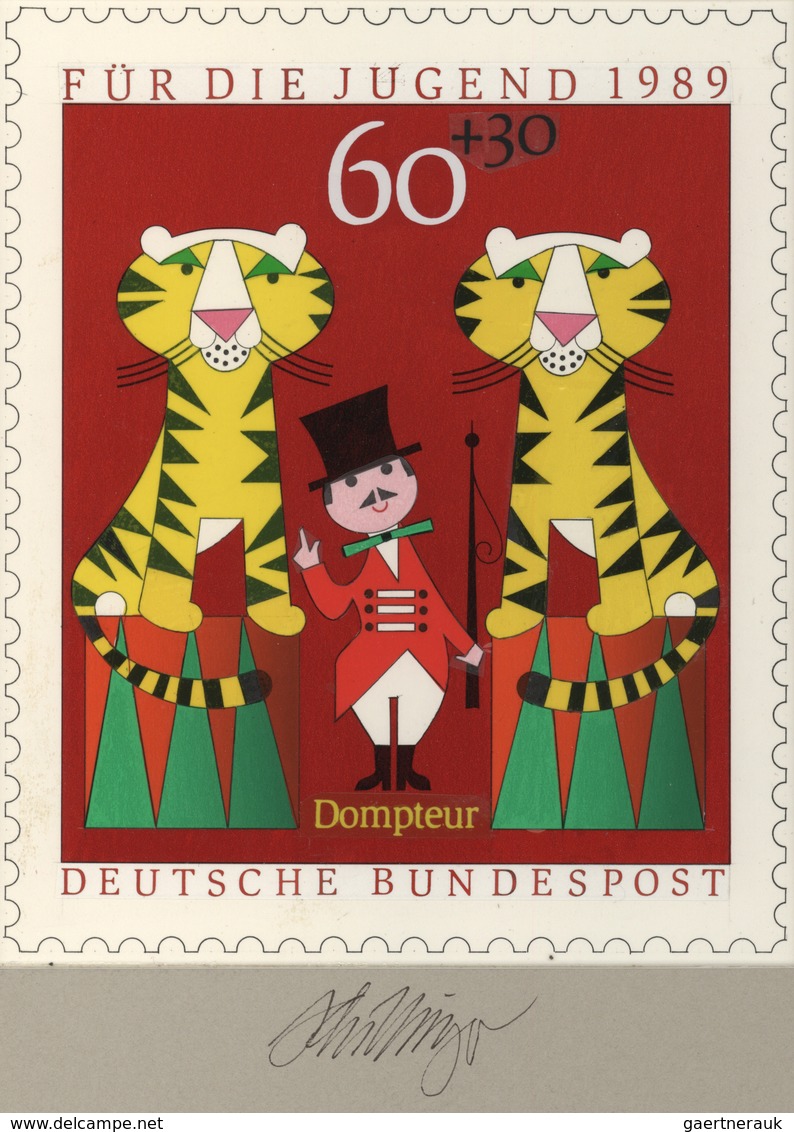 Thematik: Zirkus / Circus: 1989, Bund, Nicht Angenommener Künstlerentwurf (17x20) Von Prof. H.Schill - Zirkus