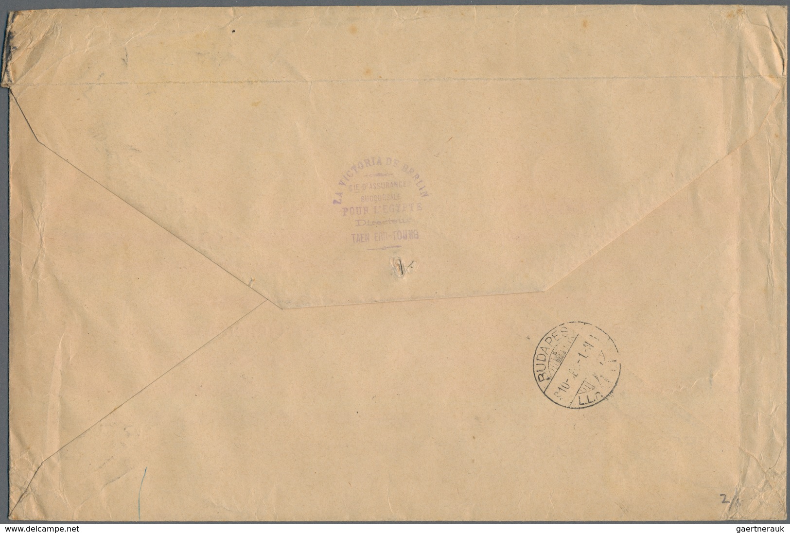 Ägypten: 1910 Printed "Business Papers" Envelope Used Registered From Alexandria To Budapest, Franke - Andere & Zonder Classificatie