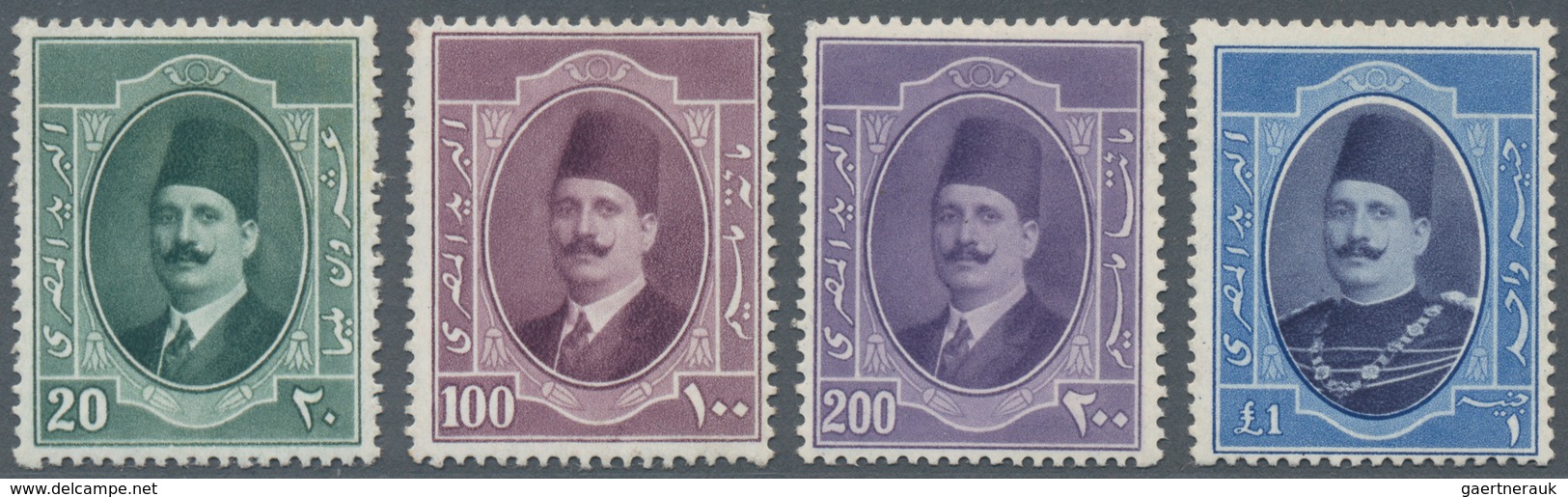 Ägypten: 1923, Postage Stamps King Fuad I., 4 Mint Never Hinged Values. - Andere & Zonder Classificatie