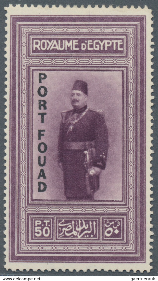 Ägypten: 1926, 50 Pia. Purple King Fouad With Vertical Black Opt. PORT FOUAD, Mint Never Hinged. - Andere & Zonder Classificatie