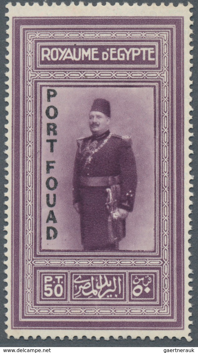 Ägypten: 1926, 50 Pia. Purple King Fouad With Vertical Black Opt. PORT FOUAD, Mint Original Gum. Cer - Other & Unclassified