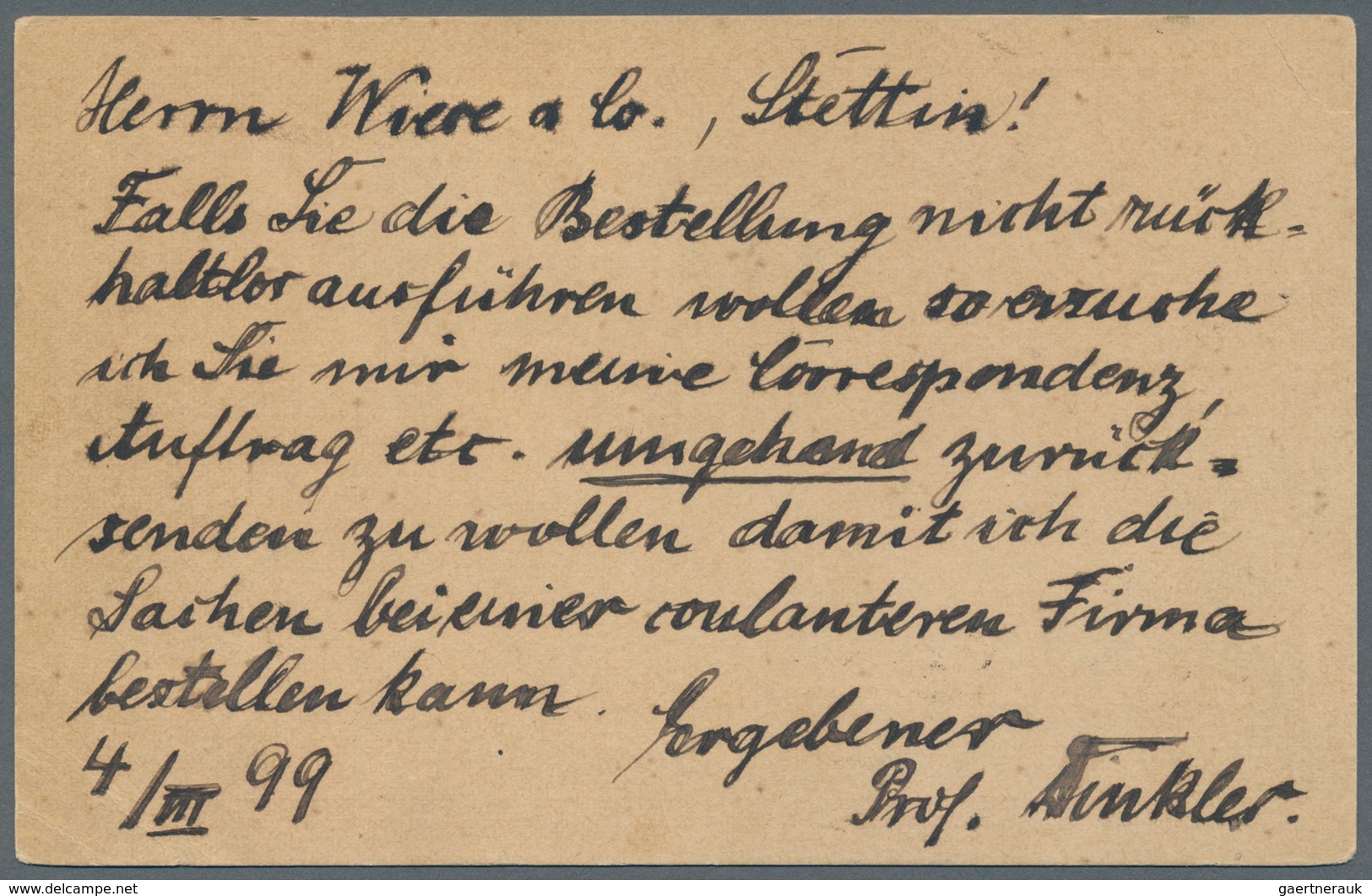 Ägypten - Ganzsachen: 1899 Postal Stationery Card 5m. Used REGISTERED From Cairo To Stettin, Germany - Other & Unclassified