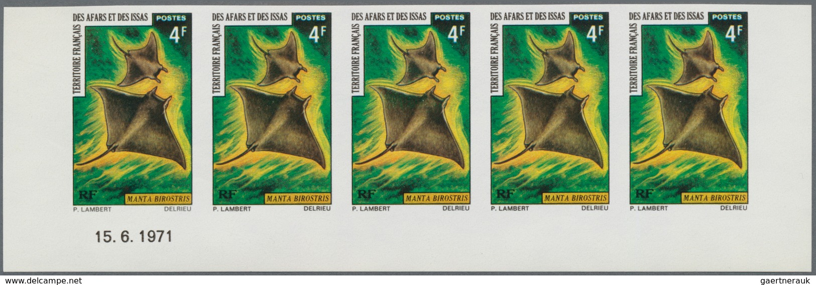 Afar Und Issa: 1971, AFAR AND ISSA: Fishes Complete Set Of Three Normal Stamps (except The Airmail S - Other & Unclassified