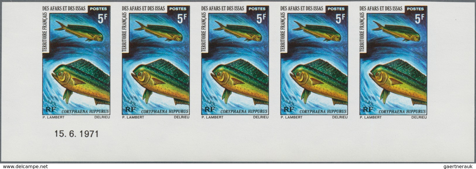 Afar Und Issa: 1971, AFAR AND ISSA: Fishes Complete Set Of Three Normal Stamps (except The Airmail S - Autres & Non Classés