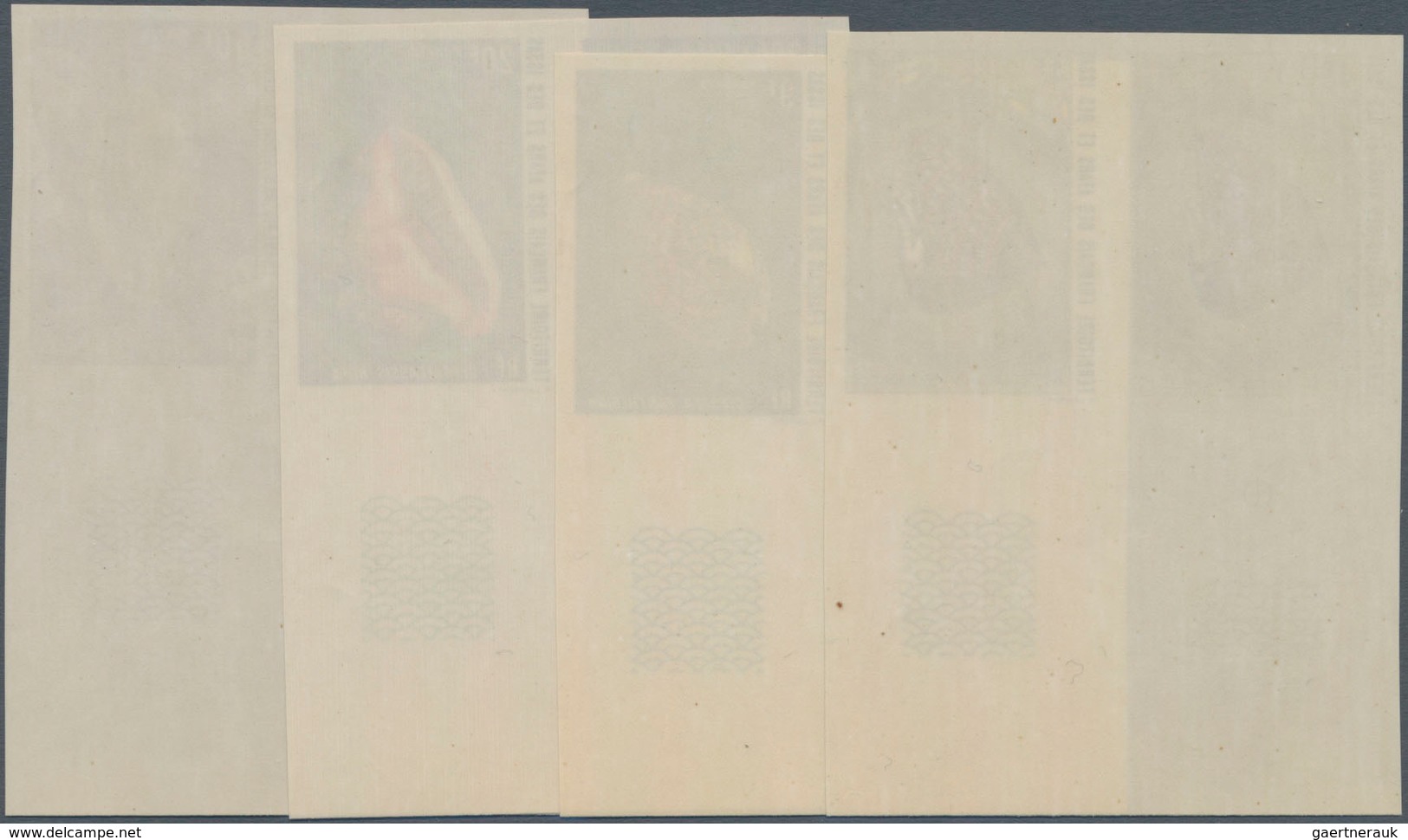Afar Und Issa: 1972, Sea Snails Complete Set Of Four In IMPERFORATE Horizontal Pairs From Lower Marg - Autres & Non Classés