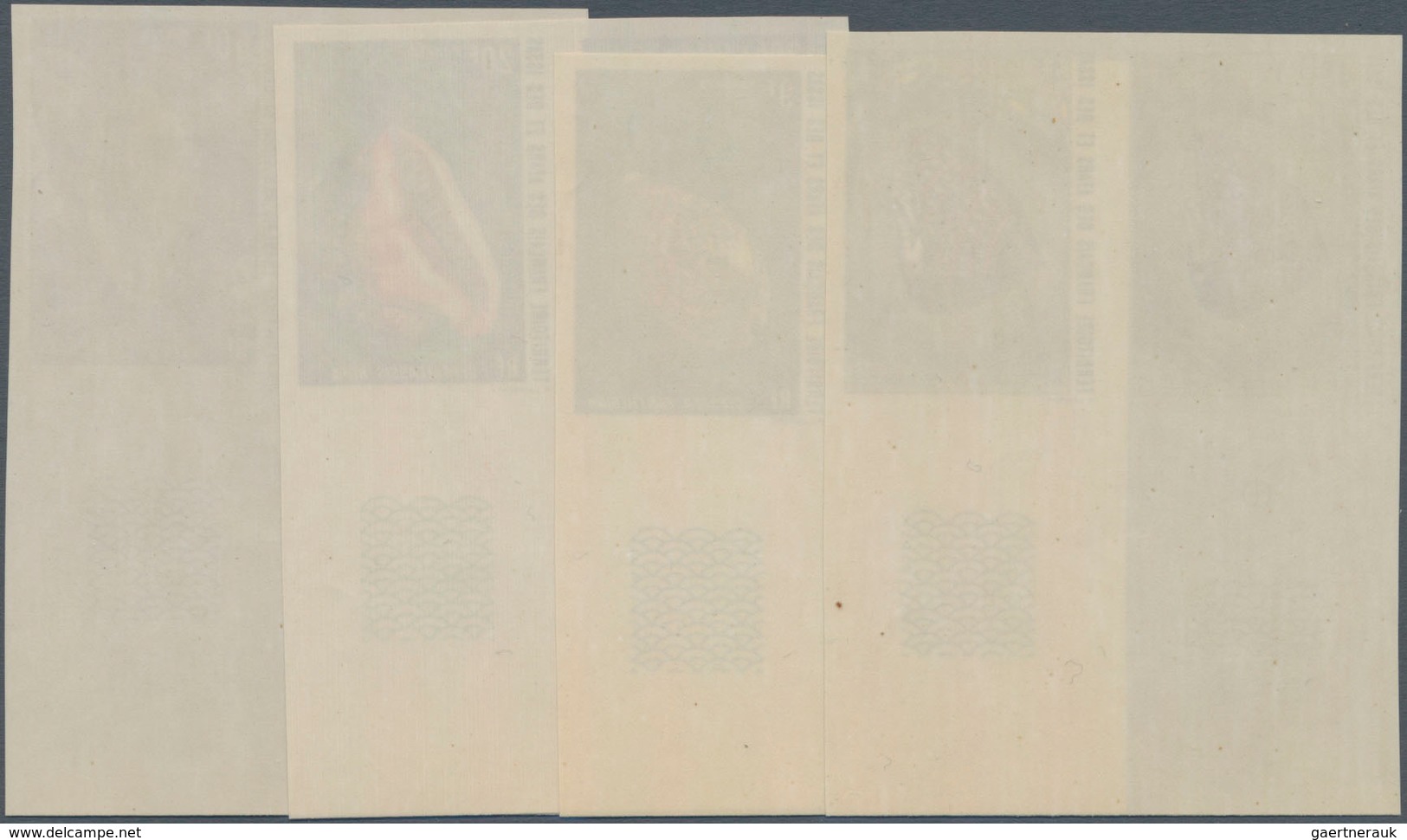 Afar Und Issa: 1972, Sea Snails Complete Set Of Four In IMPERFORATE Horizontal Pairs From Lower Marg - Other & Unclassified