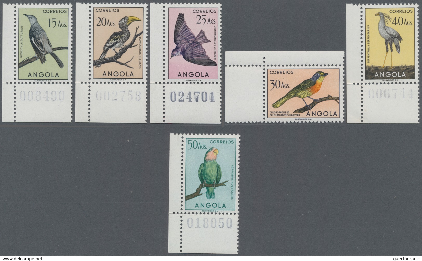 Angola: 1951, Domestic Birds, 5c.-50a., Complete Set Of 24 Stamps, Mint Never Hinged. - Angola
