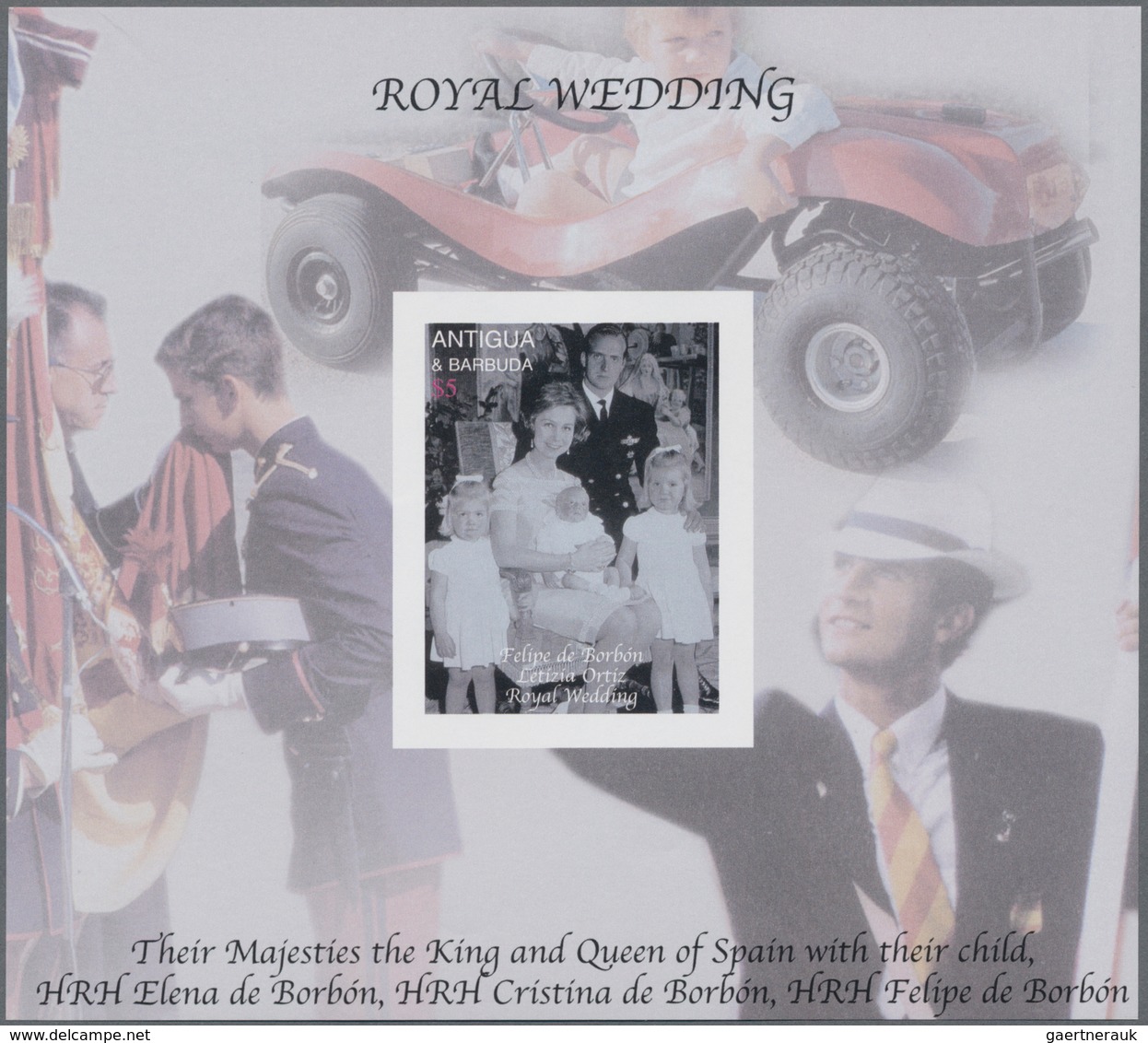 Antigua: 2004, Royal Wedding Of Prince Felipe De Borbon And Letizia Ortiz Complete Set Of Six IMPERF - Antigua En Barbuda (1981-...)