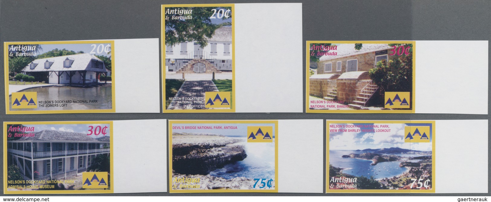 Antigua: 2006, National Parks Of Antigua&Barbuda Complete IMPERFORATE Set Of 11 From Right Margins A - Antigua En Barbuda (1981-...)