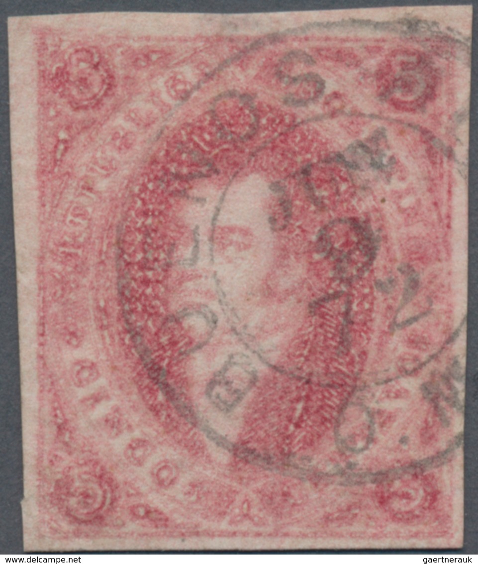 Argentinien: 1867 5c. Carmine From 8th Printing, With Part Of "LACROIX FRERES" Watermark, Used And C - Andere & Zonder Classificatie
