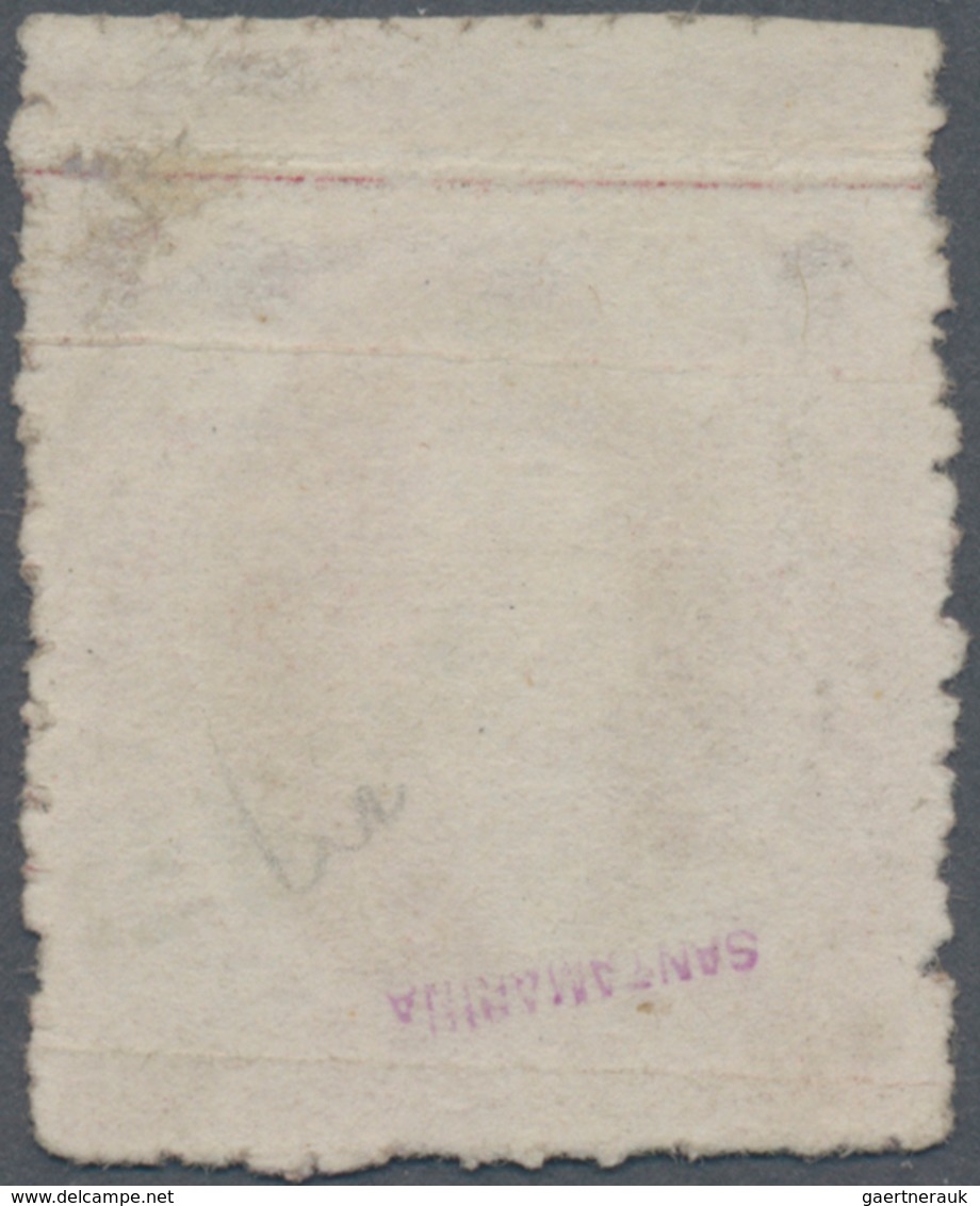 Argentinien: 1867 Rivadavia 5c. Carmine-rose From The 7th Printing, No Watermark, Showing Variety "c - Other & Unclassified