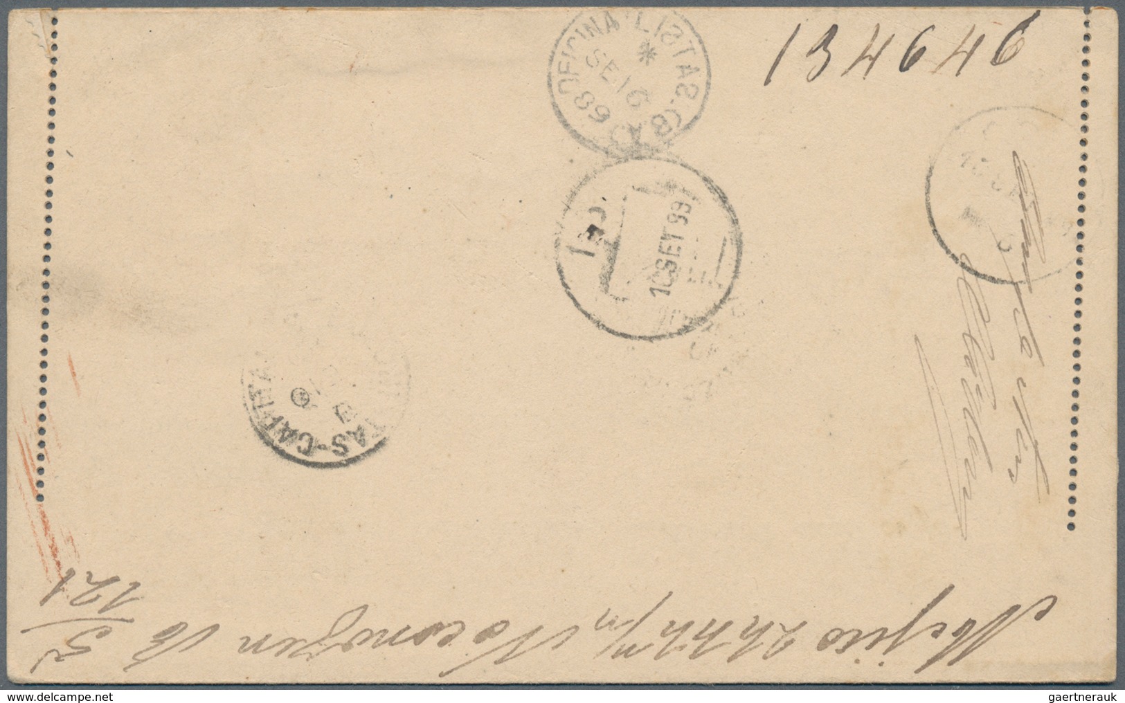 Argentinien - Ganzsachen: 1892, Stationery Letter Card M.J.Celman 3 C Brown With Perforation Shifted - Postal Stationery